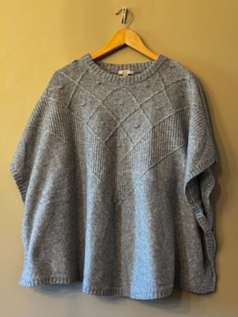 LOFT Gray Poncho Sweater XS/S